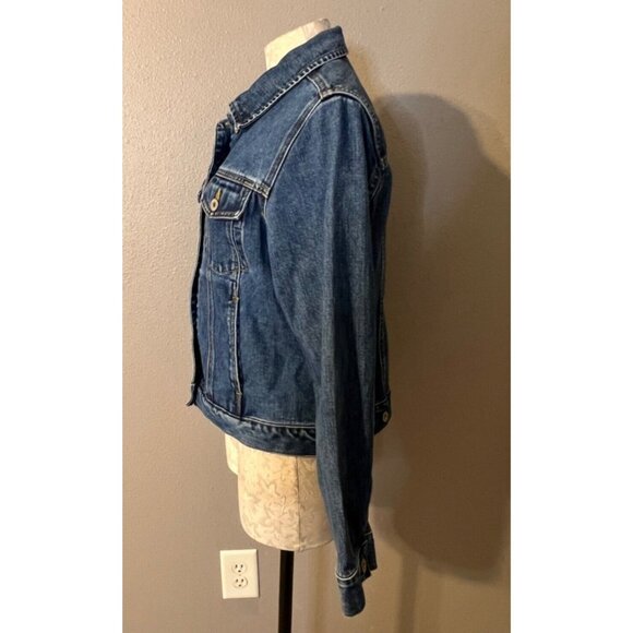 Eddie Bauer Womens Jacket Blue S Small Jean Cotton Denim Classic Washable - Picture 8 of 9